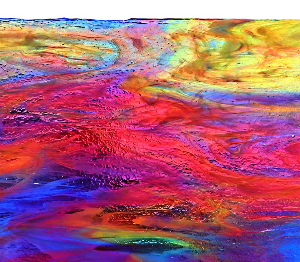 ブルズアイアートガラス｜マルチカラースワールシート W45×H27cm