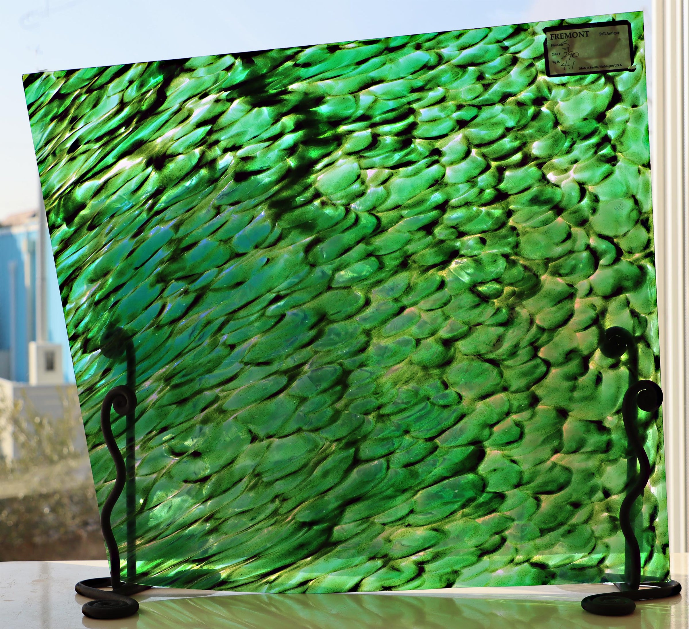 フリモント アンティークガラス エメラルドグリーン【Fグレード